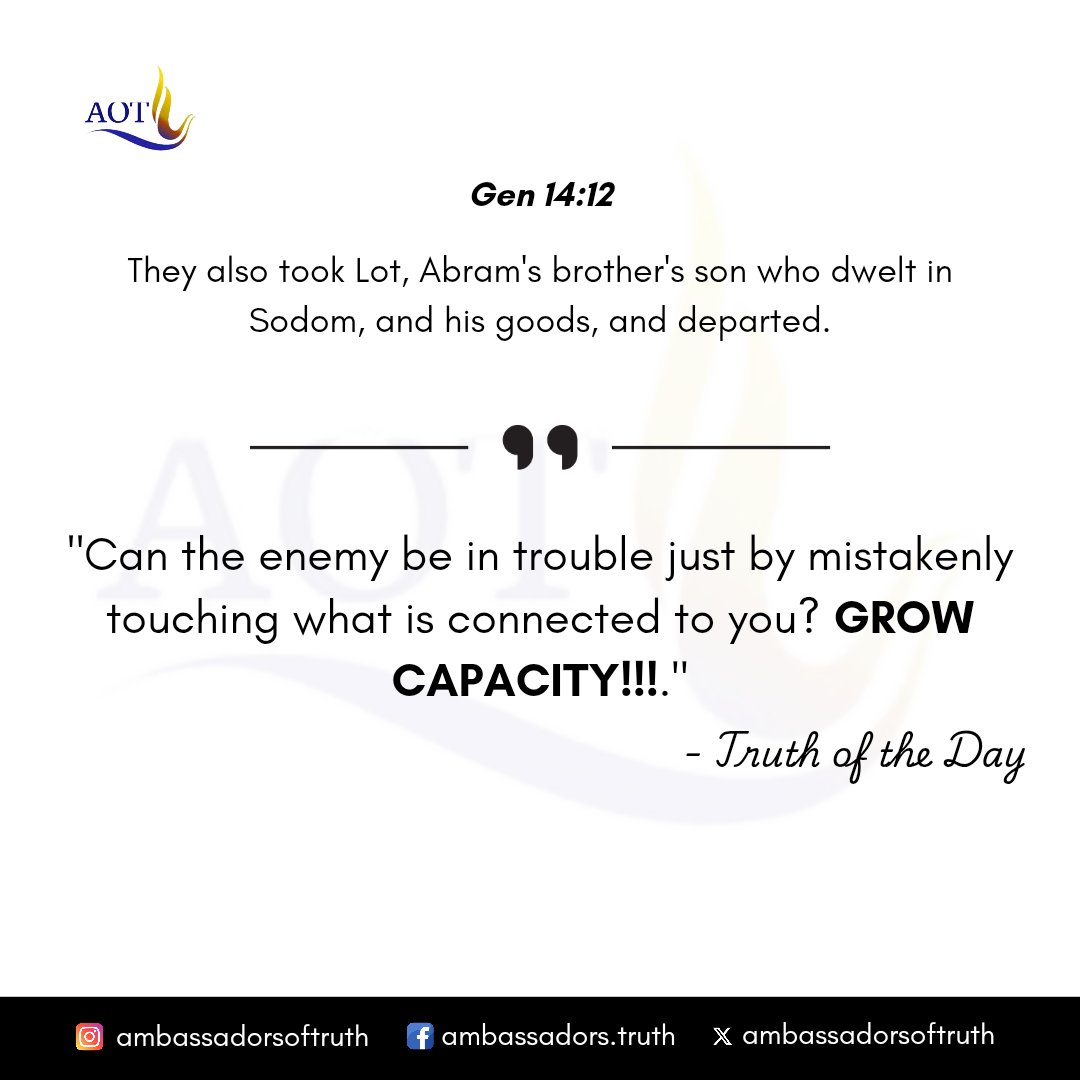 amboftruth's tweet photo. What happens when the enemy touches what is connected to you?

Your connections should carry consequences.
Grow your capacity until touching what is yours becomes a costly mistake. 

#truthoftheday #growcapacity #faithleadership #biblicalwisdom #christianinspiration https://t.co/oe3oPOSXSc