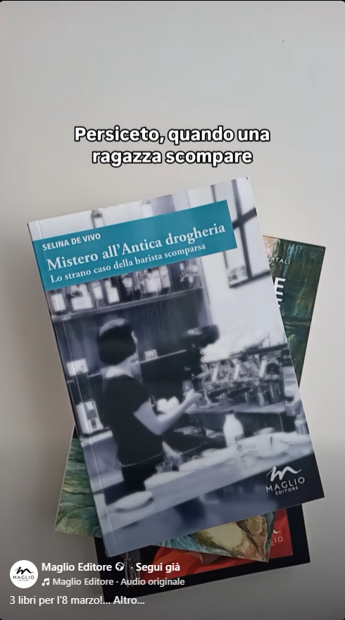 MaglioEditore's tweet photo. #MisteroallAnticadrogheria. Lo strano caso della barista scomparsa 
di #SelinaDeVivo 
👉 https://t.co/7C1FF1t0WB https://t.co/FZo788ZkS0