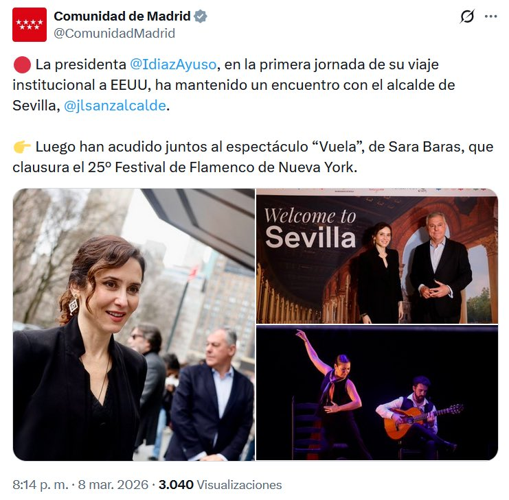 Han borrado este tuit. Es de coña jajajaja. Se va a Nueva York para reunirse con el alcalde de Sevilla y lo suben orgullosos con un "Welcome to Sevilla" mientras disfrutan de un buen flamenquito, que les pillaba cerca. Estos son los de acabar con los chiringuitos, no?