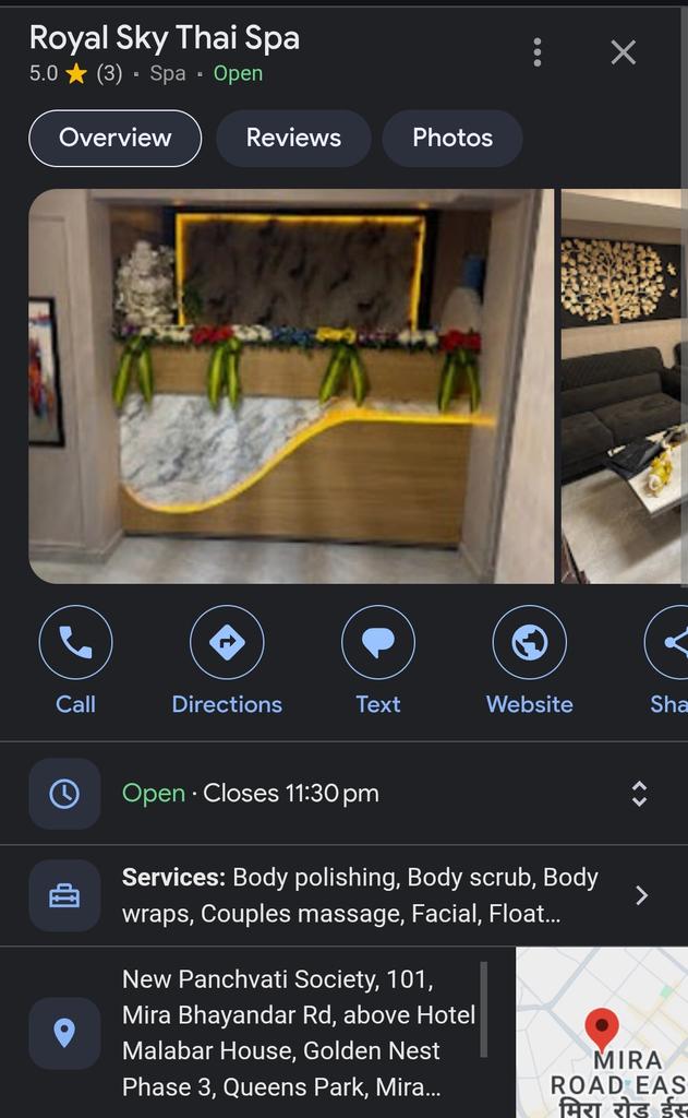 fourthcoloum's tweet photo. Royal thai spa is the den of prostitution racket where the mira road police raided certain times but then also the owner not stopping the illegal activities. @Mirabhayander_D  @MBVVPOLICE @DGPMaharashtra @CMOMaharashtra @mieknathshinde https://t.co/bEhUjrVryV