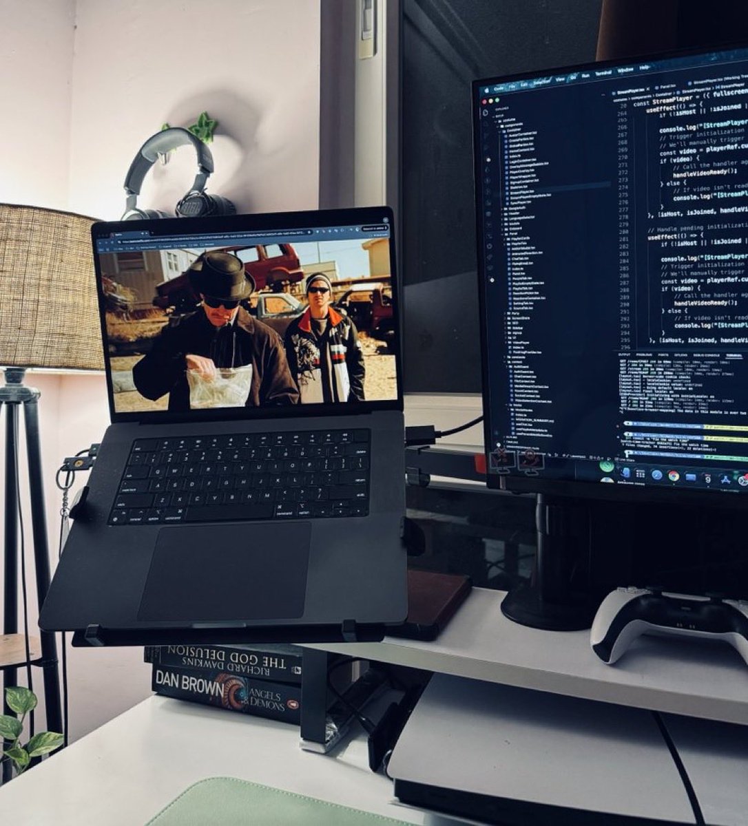 What do you watch while building?