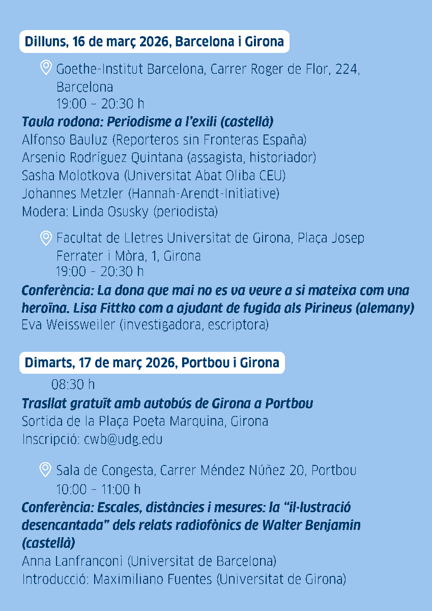 Càtedra Walter Benjamin - UdG tweet media