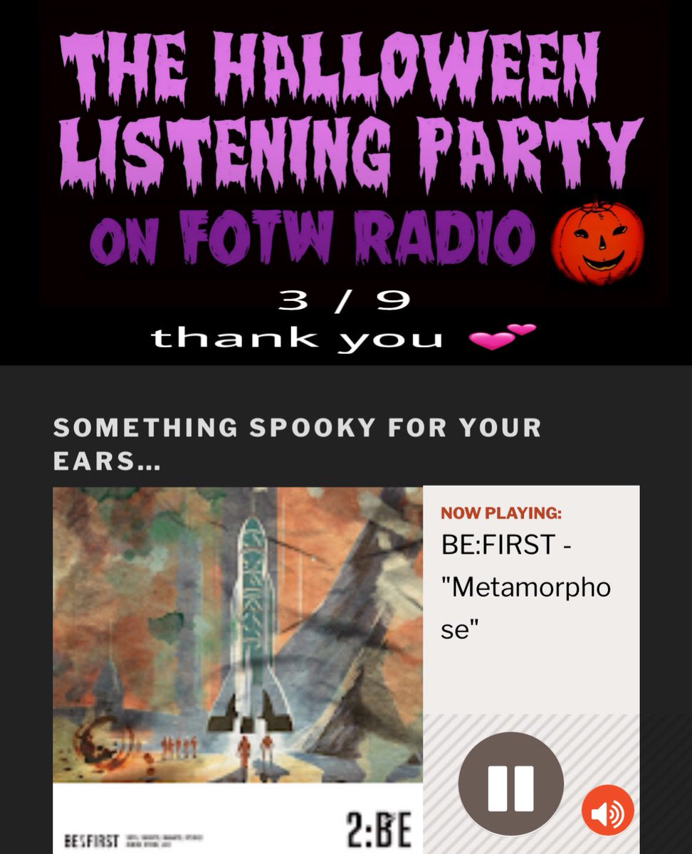 yokko514BESTY's tweet photo. @fotwradio 📻🇦🇺
#Halloweenradio🎃
17:24🇯🇵
Thank you for playing 🎶
( ⁎ᵕᴗᵕ⁎ )❤︎
#BEFIRST / #BF_Metamorphose
( SHUNTO , RYUHEI )
Shazam⭐️
BE:FIRSTのMetamorphose https://t.co/OvQp7WHhYV https://t.co/4J0tc40s5w
