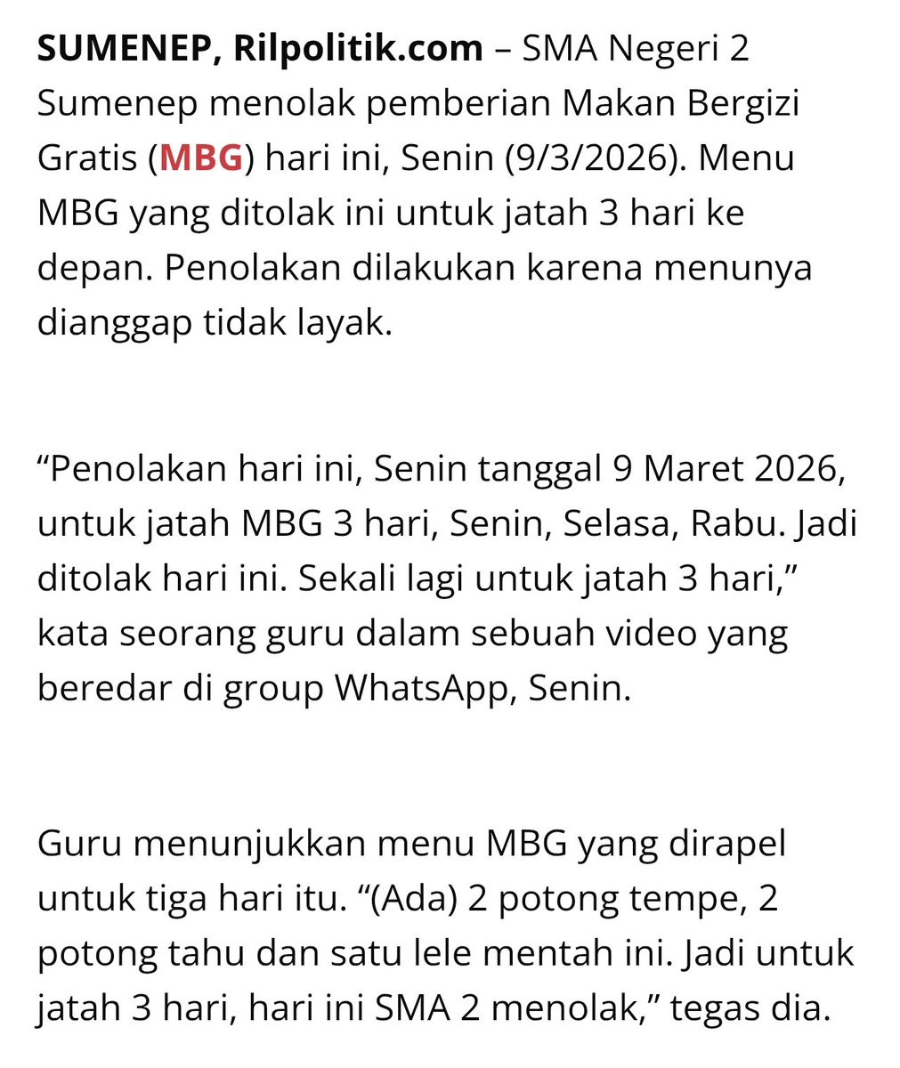 menuembegejelek's tweet photo. Kami bersama orang-orang yang berpikir, kami bersama orang-orang yang memelihara nalar, kami bersama orang-orang yang melawan, kami bersama rekan-rekan satuan pendidikan SMA Negeri 2 Sumenep. 

Kami betul-betul menaruh hormat!
#TolakSampahMasukSekolah
#SampaiMenang✊🏻 https://t.co/eGXBwI8eom