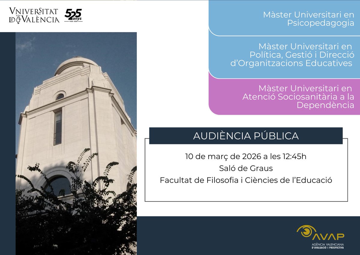 qualitatUV's tweet photo. Demà, audiència pública https://t.co/urfBAWA516