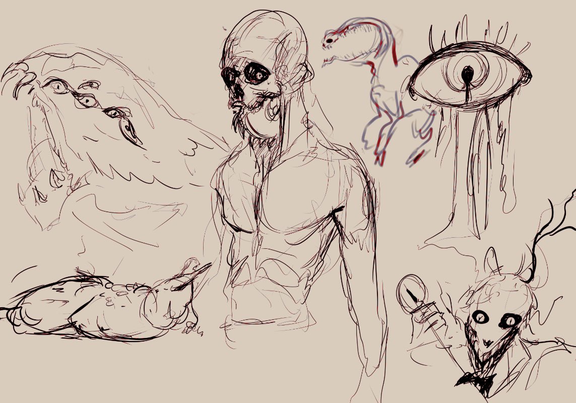 TheCTneedsme's tweet photo. couple of sketches. Sure has been a while

#sketch #doodle #horrorart https://t.co/U9Cuoxr0oC