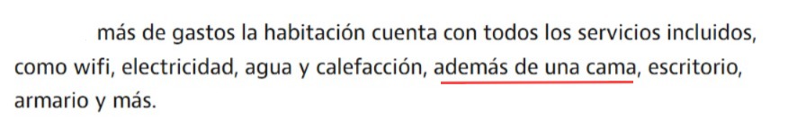 400 plomos de habitación y tengo que dar gracias de que tenga cama
