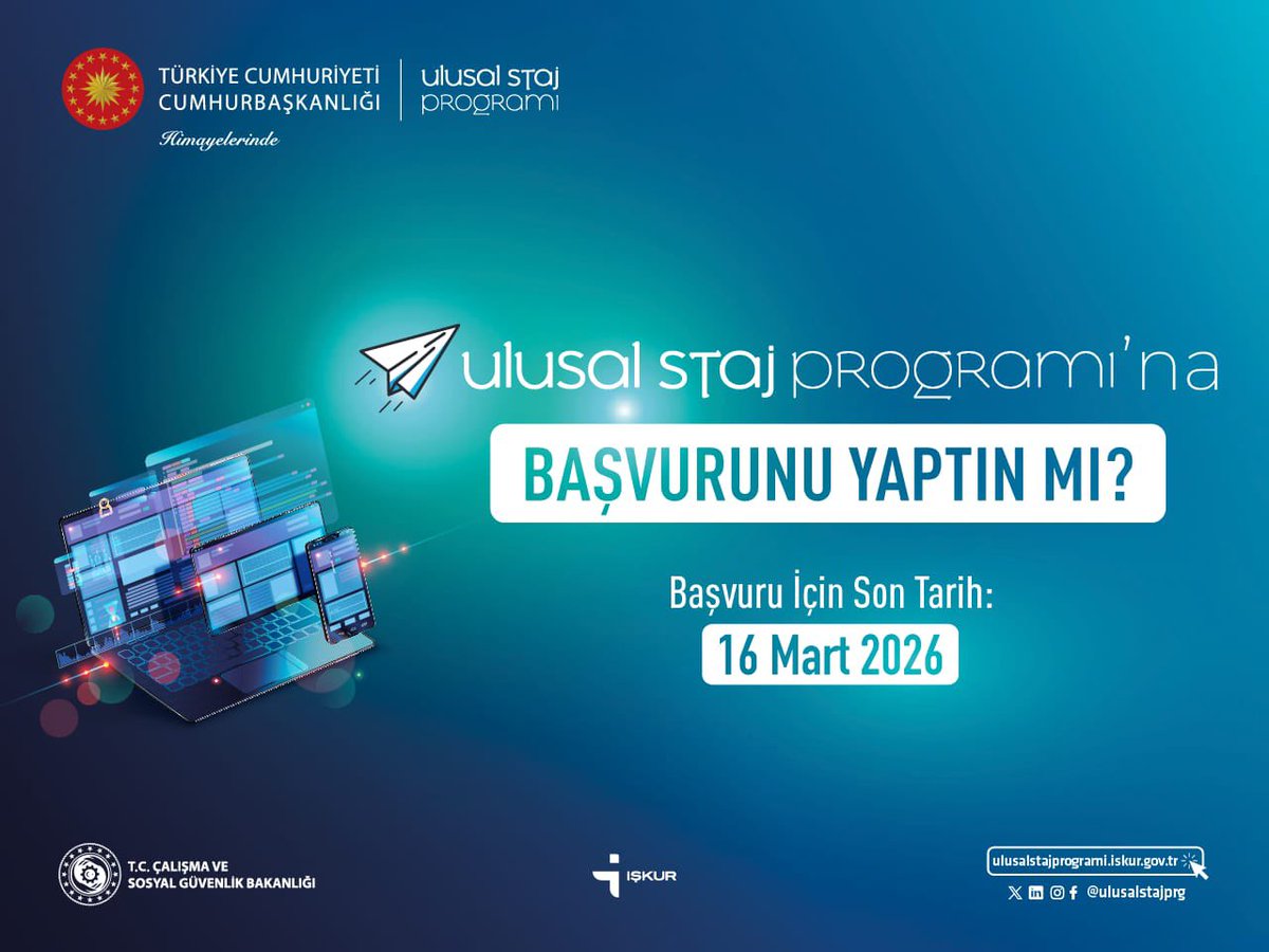 🚀 Kariyerine ilk adımı atmaya hazır mısın?

🎓 Ulusal Staj Programı ile kamu ve özel sektörde staj fırsatları seni bekliyor!

 Ulusal Staj Programı’na nasıl başvuru yapılır?

Başvuru ve detaylar burada 👇
🔗 ulusalstajprogrami.iskur.gov.tr

#UlusalStajProgramı #USP #StajZamanı