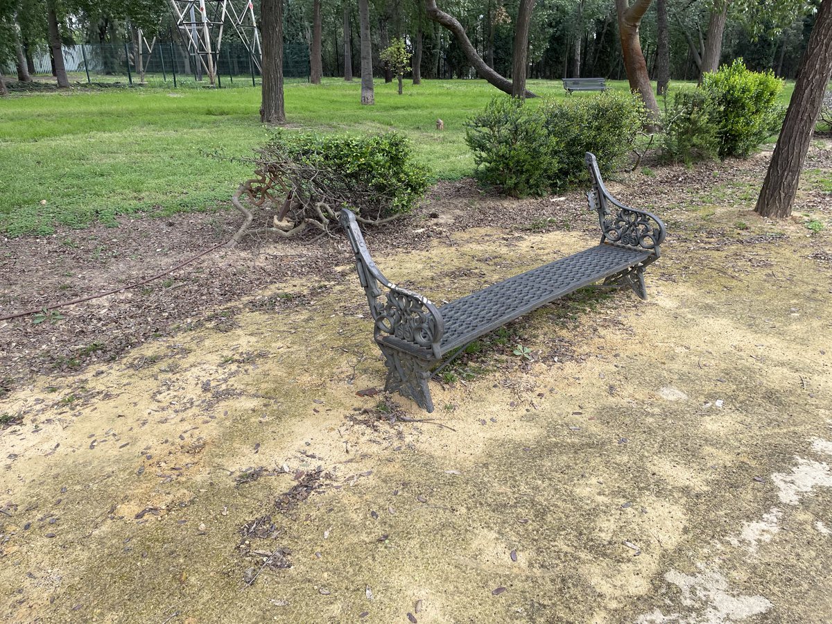 javperal's tweet photo. .@Ayto_Sevilla, así amanece el parque de San Jerónimo después del fin de semana. Bancos destrozados en el Huevo de Colón. #Vandalismo y falta de vigilancia. @Dto_Norte @PoliciaSevilla @jlsanzalcalde #Sevilla #SevillaHoy https://t.co/5CirXN1DvL