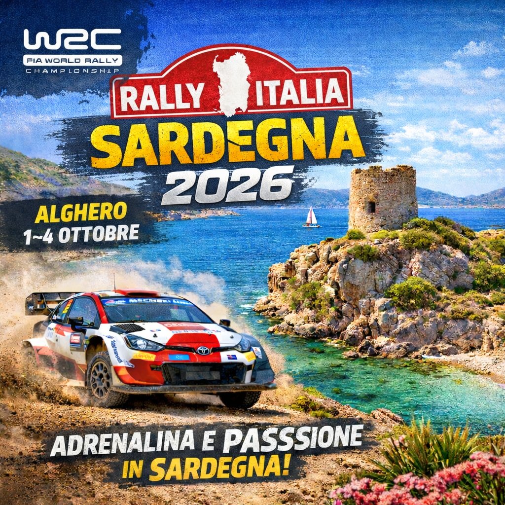 Rally Italia Sardegna 2026 ad Alghero (1–4 ottobre): il WRC torna sulla Riviera del Corallo 

VISITA : torredelporticciolo.it/rally-italia-s…

#WRC #rallyitaly #rallyitaliasardegna #toyota #ford #redbull #rally #rallycar #motorsport #racing #car #worldrallychampionship #wrcofficial #rallyfans