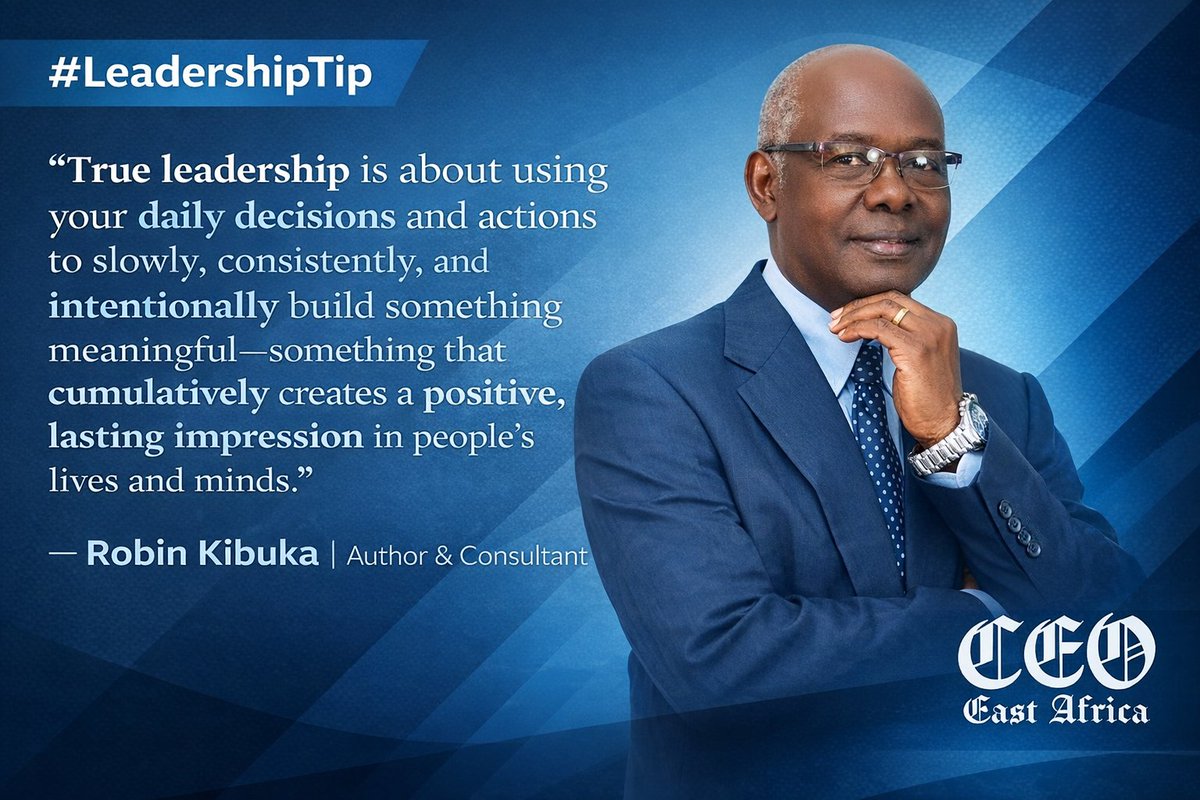 CEOEastAfrica's tweet photo. #LeadershipTip
Great leadership is built through the choices we make every day. When leaders act with consistency, purpose, and intention, they gradually create something meaningful that leaves a lasting and positive impact on the people around them - Robin Kibuka, Author & Consultant
Discover more insights from Robin Kibuka on purposeful leadership in the full story
https://t.co/eel7jwZbRR
#Leadership #LeadershipTip #CEOEastAfrica #ExecutiveLeadership #LeadWithPurpose