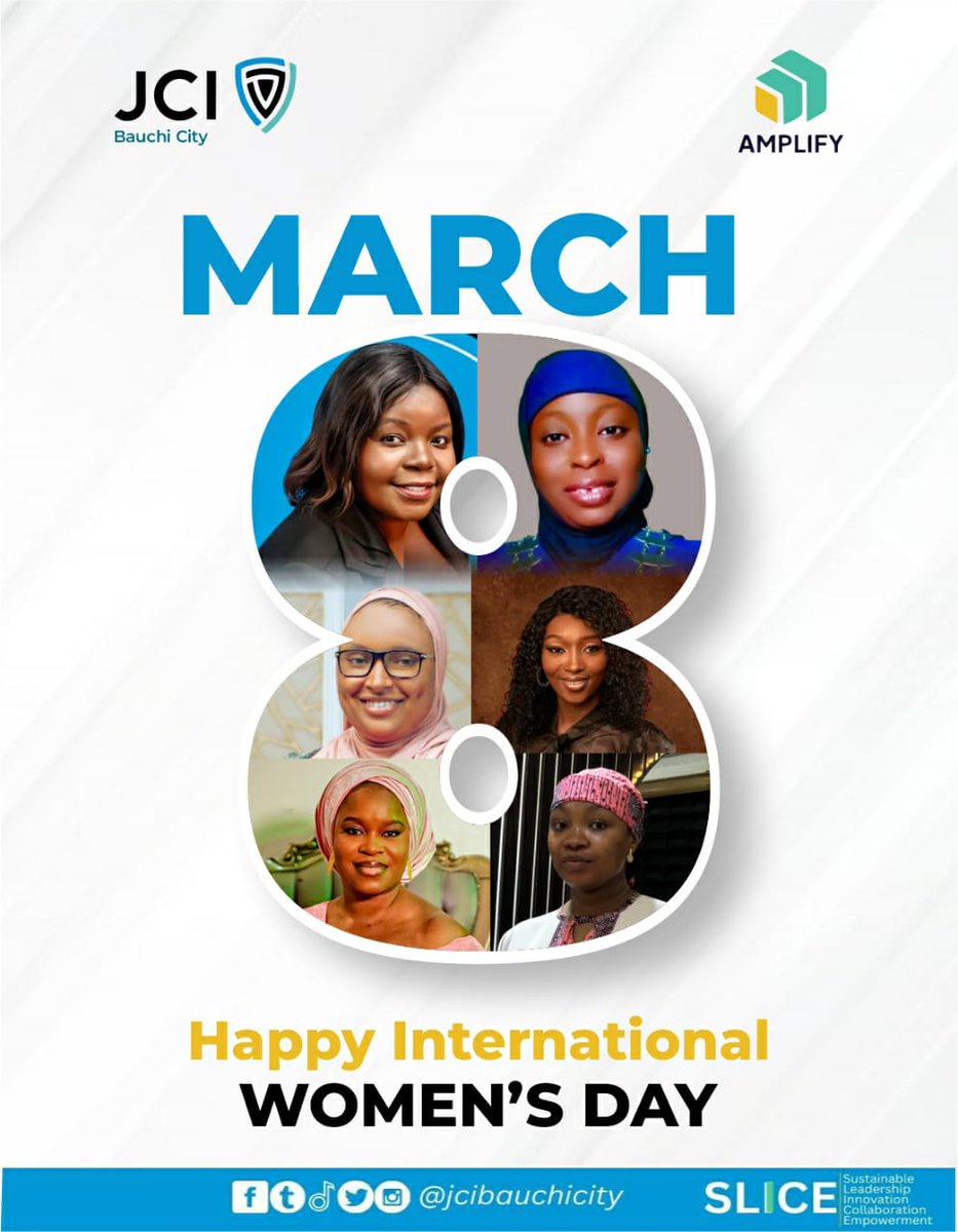 JCIBauchiCity's tweet photo. HAPPY INTERNATIONAL WOMEN'S DAY FROM JCI BAUCHI CITY!

To the amazing women of JCI Bauchi City — keep shining, keep leading, and keep inspiring the world.

#InternationalWomensDay
#IWD2026
#JCIBauchiCity
#SLICE
#JCINorthernFrontiers
#AMPLIFY
#JCINigeria
#LeadConnectEvolve
#JCI https://t.co/AV24Jzh9Pl
