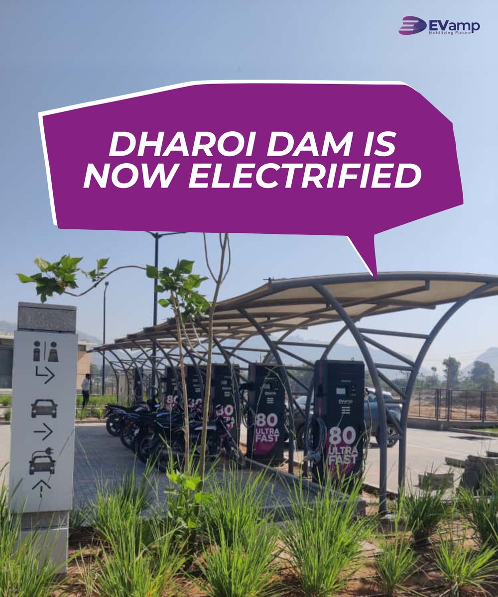 EVampTech's tweet photo. EV road trips just got easier in Gujarat.
Dharoi now supports high-speed electric charging.
Reliable. Efficient. Future-ready.

Join the clean mobility movement.
#EVInfrastructure #EVampPower #CleanEnergy #SmartTravel #ElectricNation https://t.co/VcJwEszV0K