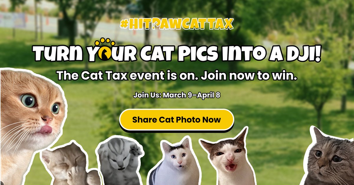 HitPawofficial's tweet image. 🐱✨ Cat lovers, your cat just became your ticket to prizes!

Joining the HitPaw Cat Tax Event gives you a chance to win a DJI Pocket.

Discover More &amp;gt;&amp;gt; cutt.ly/1tThnL6X
#HitPaw #HitPawCatTax #DJlPocket #Cat #Cutecat #Events