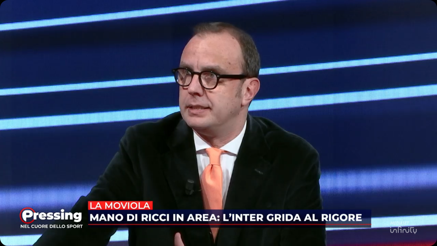 Trevisani: "Quello di Ricci è un rigore facile da vedere, la review al Var dura 4 secondi. Errore imperdonabile di Abisso e Di Bello, il braccio di Ricci si apre esattamente come quello di Bisseck in Inter-Lazio"