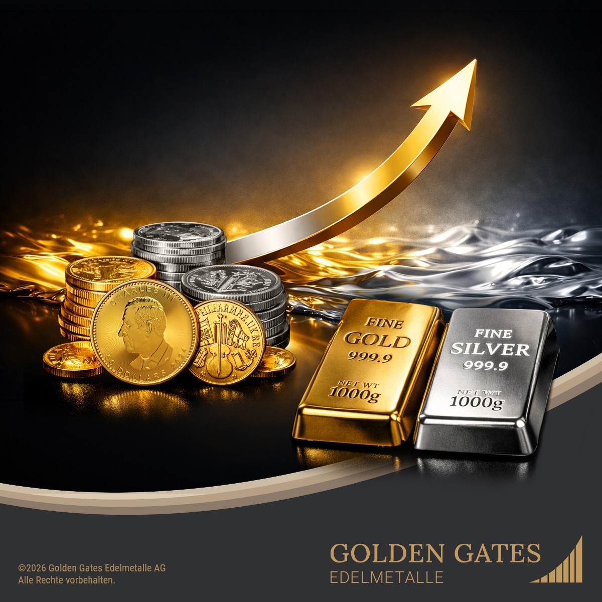 GoldenGates_AG's tweet photo. Warum Edelmetalle im Vermögensaufbau unverzichtbar sind? Gold &amp; Silber bieten Stabilität und Diversifikation. Sie sind ein stabiler Baustein für Ihre finanzielle Zukunft. Physische Werte verstehen &amp; langfristig denken #Vermögensaufbau #Gold #Silber #Edelmetalle #Diversifikation https://t.co/Ml4aJ1Yrfq