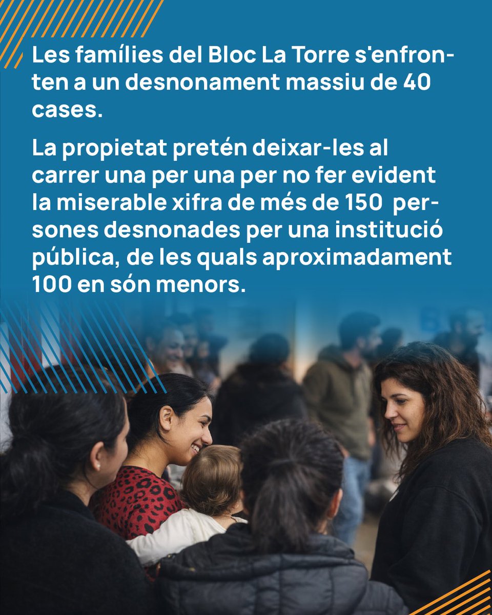 SdHValencia's tweet photo. 🔵 DESNONAMENTS IMMINENTS DE 150 PERSONES 🔵

L’EVHA, l’entitat que gestiona l’habitatge públic de la Generalitat, pretén desnonar el bloc La Torre i expulsar a multitud de famílies de les seues cases.

⚠️ Exigim la seua paralització! Atentes a noves convocatòries! https://t.co/eUutkwh2JB