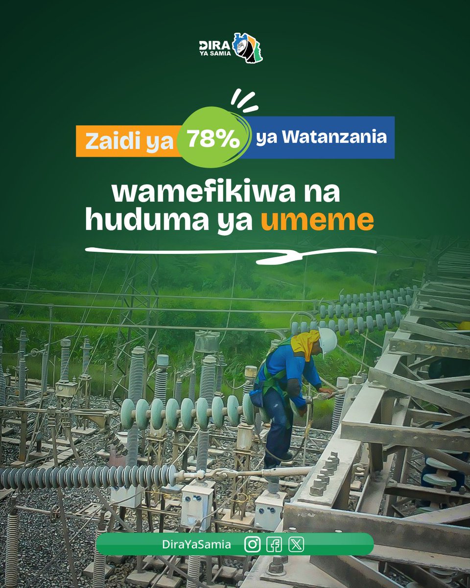 atheerydalton's tweet photo. Serikali ya Tanzania, kupitia Wakala wa Nishati Vijijini (REA) kwa kushirikiana na Shirika la Umeme Tanzania (TANESCO), imefanikiwa kufikisha huduma ya umeme katika asilimia 100 ya vijiji vyote 12,318 vya Tanzania Bara kufikia mwaka 2020. https://t.co/RVSh0JYROR
