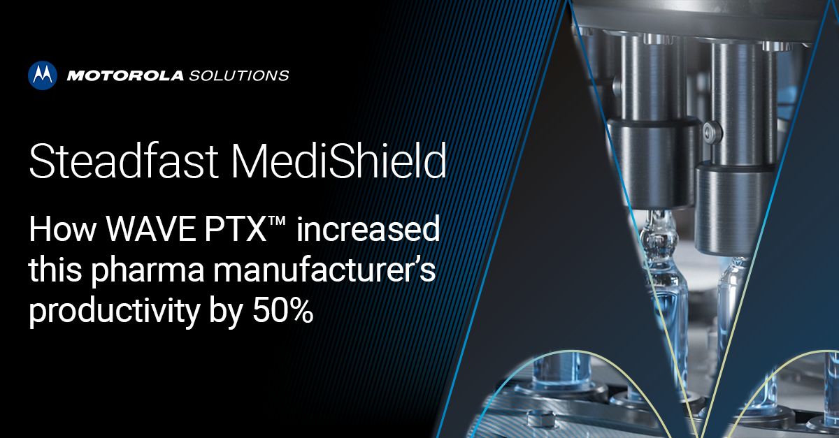 With #MotorolaSolutions WAVE PTX solution and TLK devices, Steadfast MediShield, a pharmaceutical and nutraceutical manufacturer, is able to connect seamlessly across teams for better coordination, greater situational awareness and safer outcomes. stwb.co/eershzp