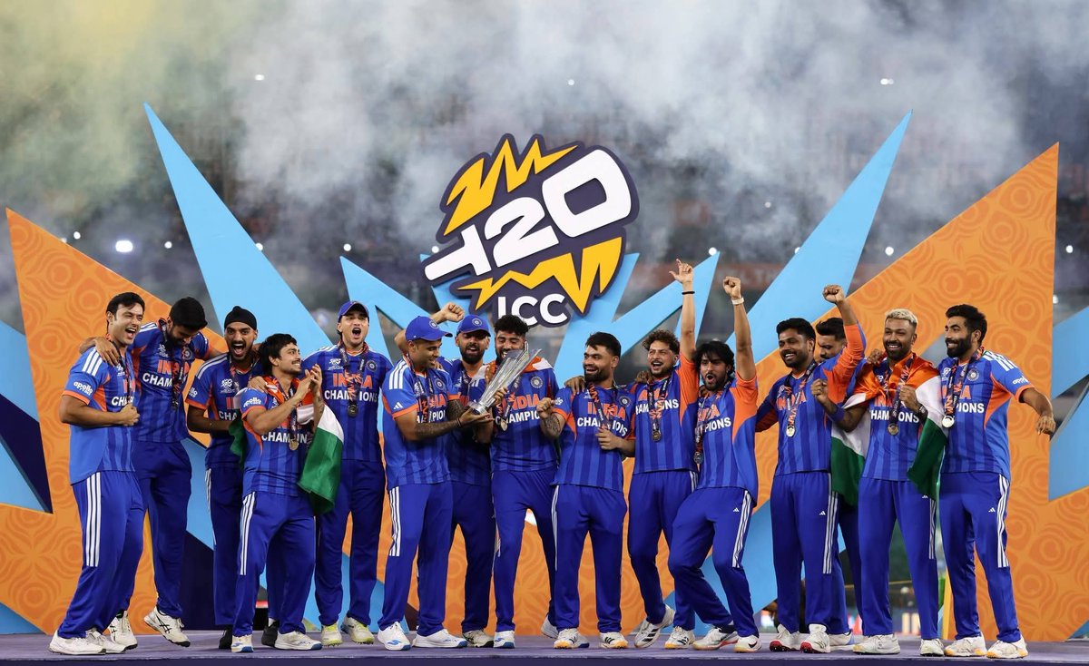 BimalOswal's tweet photo. Proud moment for every Indian as Team India lifts the ICC Men’s T20 World Cup.

A true display of passion, teamwork, and determination.

Congratulations, Team India! https://t.co/NPXZLgNoXf