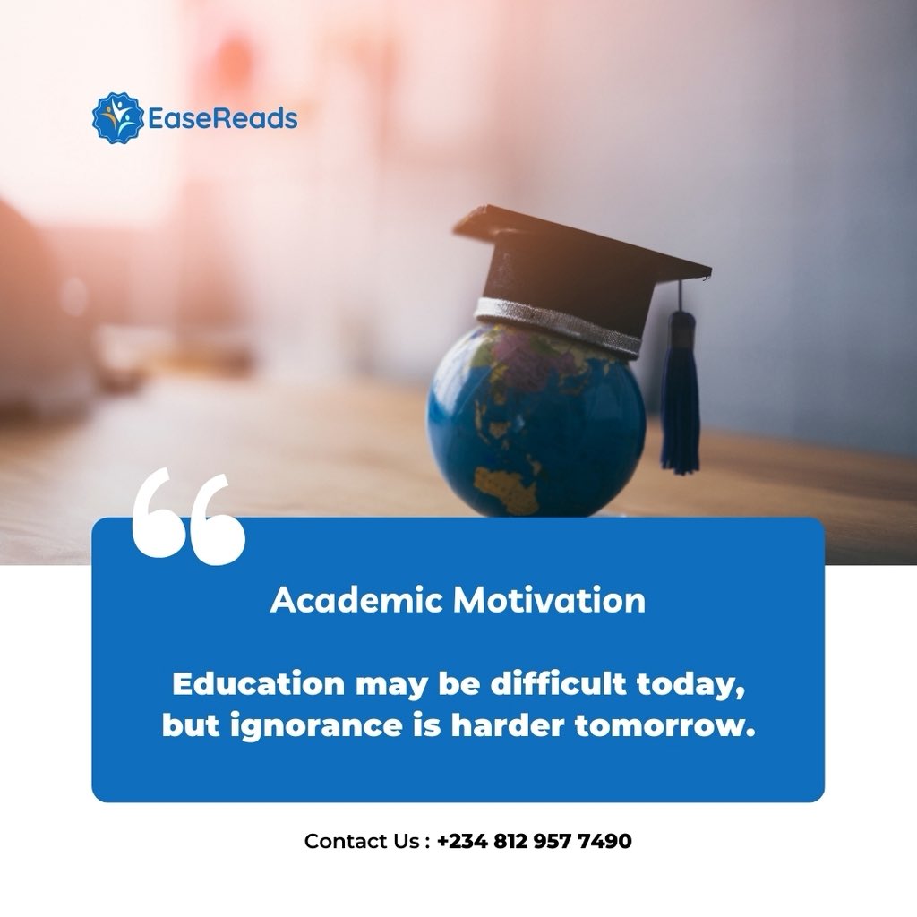 EaseReads14's tweet photo. Education may feel tough today, but the rewards tomorrow are worth it. 📚
Stay focused, stay motivated, and keep pushing toward your goals.

With EaseReads, studying becomes easier and smarter. #easereads #jupeb #MotivationMonday #studywithease https://t.co/DjlEhRLX52