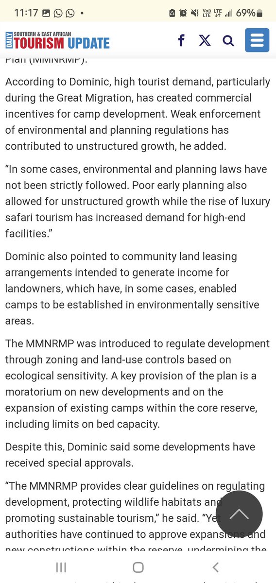 KazoeD's tweet photo. We will ensure that the Narok County Government and all relevant stakeholders adhere to and fully implement the Mara Management Plan. It cannot continue that new camps keep mushrooming day in, day out while a Management Plan exists to regulate development and protect the Mara. https://t.co/IxzNfjfPQq