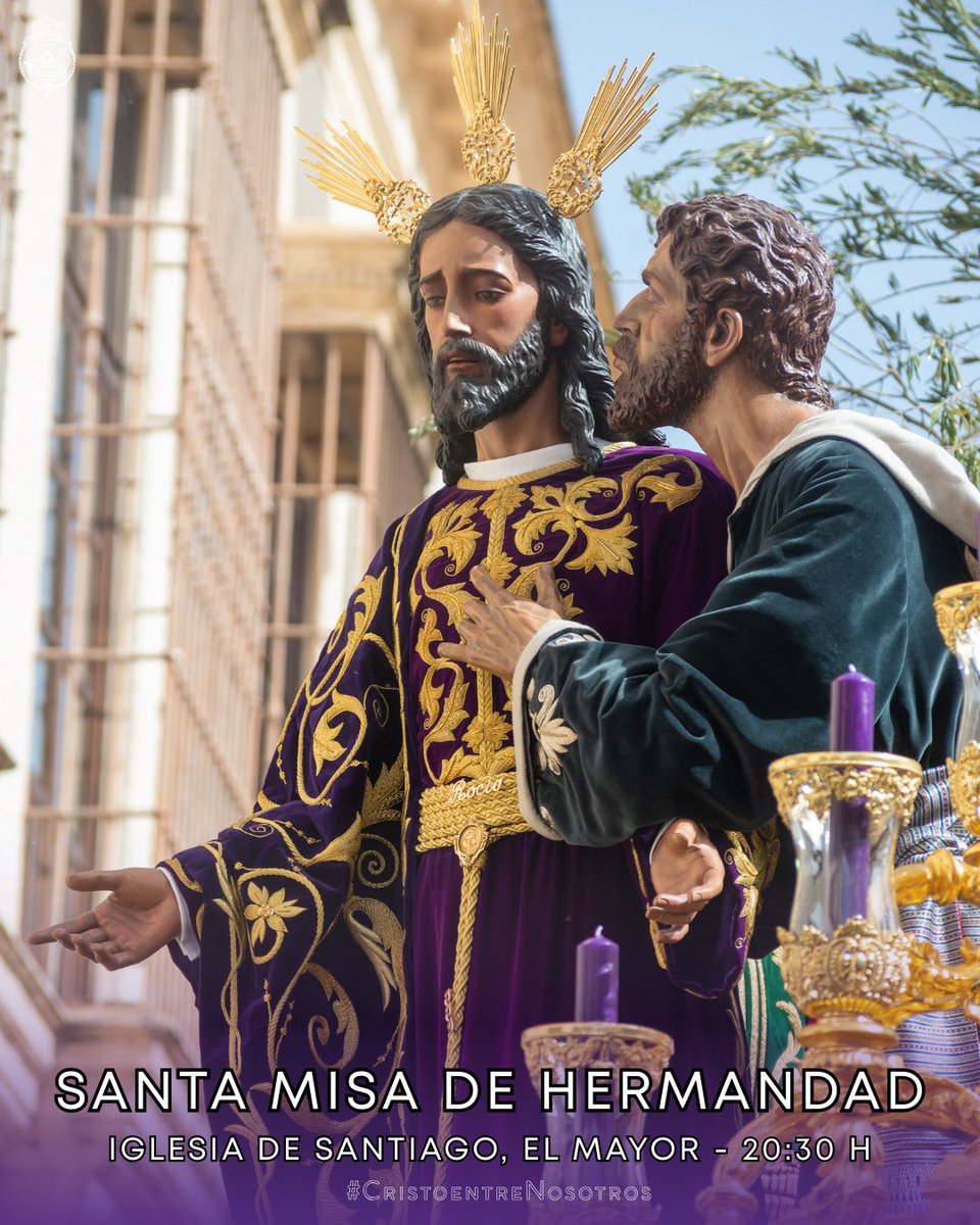 ¡Hoy es lunes del Señor de la #Redención!

A las 20:30 horas celebraremos Santa Misa de Hermandad, presidida por N.H. y Director Espiritual D. Fernando E. Borrego Ojeda, Pbro.

¡Te esperamos en la Iglesia de Santiago!

#CristoentreNosotros

📸 Carlos Marín