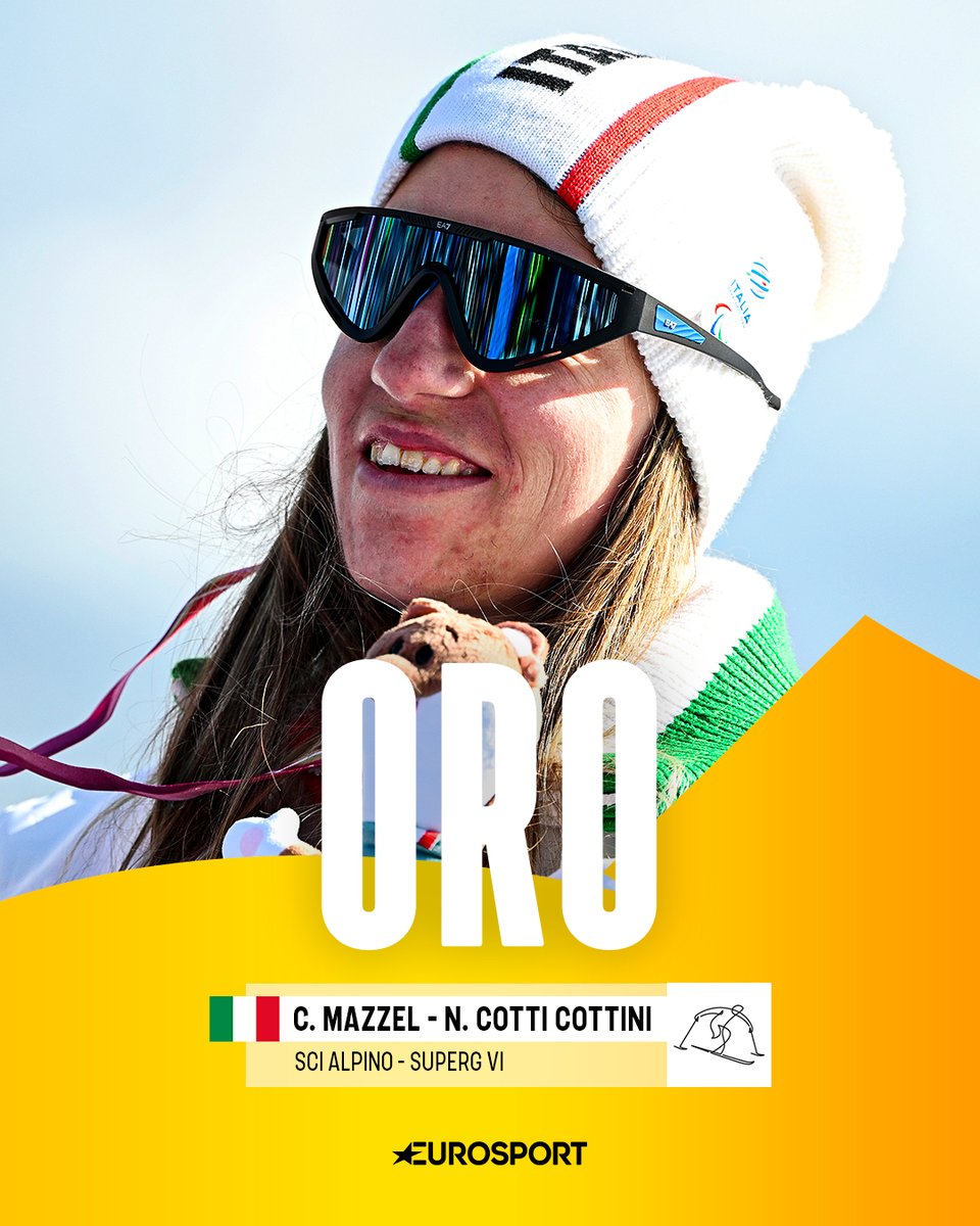 OROOOOOOOO 🥇🇮🇹

Chiara Mazzel trionfa nel Super-G della categoria vision impaired e conquista la medaglia d’oro insieme alla guida Nicola Cotti Cottini ⚡️

Per la sciatrice azzurra, portabandiera dell’Italia alla cerimonia di apertura, è il secondo podio dei Giochi dopo