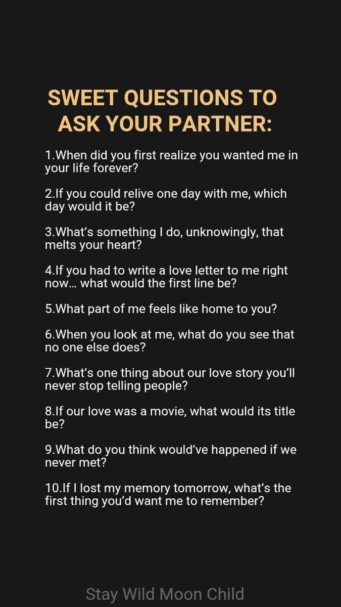 ForbiddenSeduce's tweet photo. Sweet Questions to Ask your partner. https://t.co/W5N32ADHID