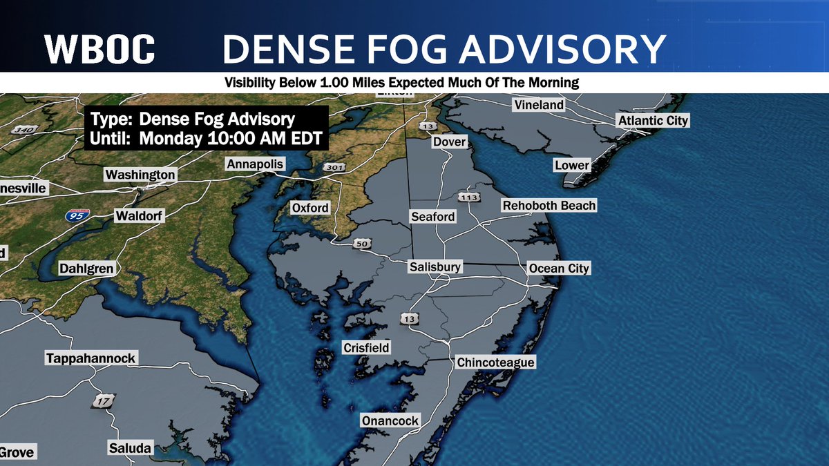 Be aware that there is patchy, dense fog again across Delmarva. I want to use our Gateway Subaru camera to show you that this layer of fog is not that thick...so, once the sun comes out...it shouldn't take too long for the fog to lift this morning. 

Just be mindful friends.