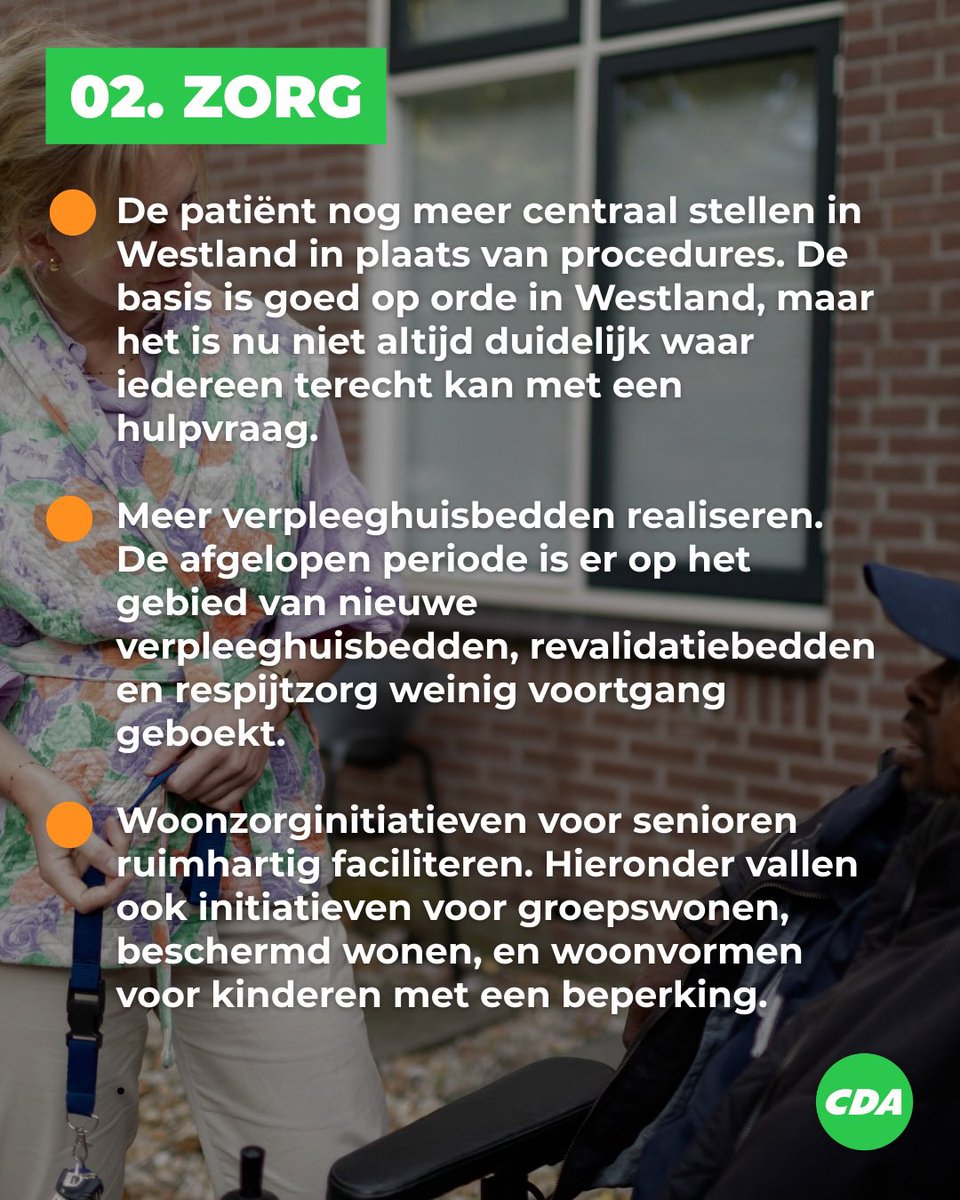 CDAWestland's tweet photo. CDA Westland staat voor goede zorg en passende voorzieningen💚🏥 Benieuwd naar de rest van onze prioriteiten? Zie https://t.co/XxPp36ODbZ
#wldebat #bouwmeeaanwestland #zorg https://t.co/Y44Giaenx6