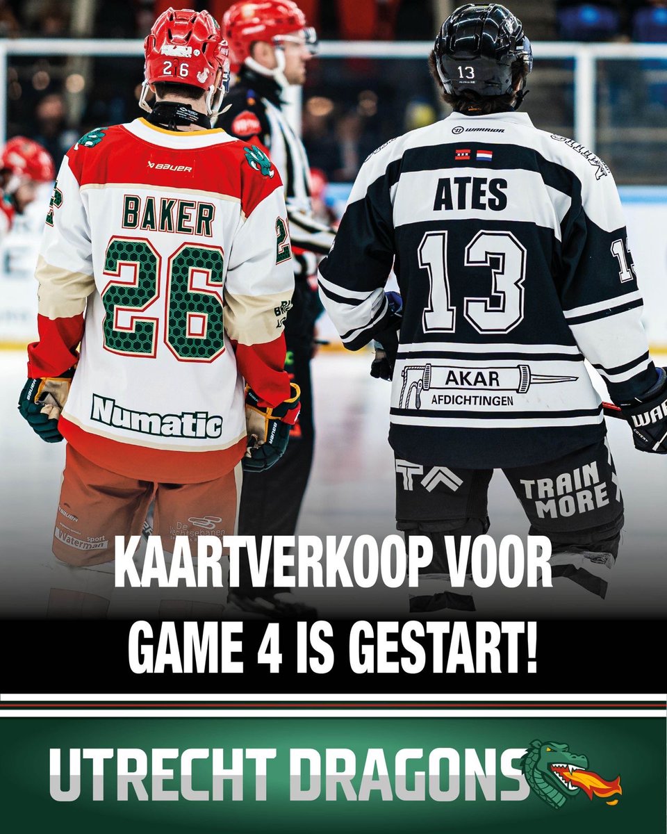 IJCU_Dragons's tweet photo. Na de winst van zaterdag, was er helaas het verlies op zondag (3-7). Daardoor is er minimaal een vierde wedstrijd nodig. Die is op zondag 15 maart om 17:15 in de Vechtsebanen. Kaartverkoop zojuist gestart via https://t.co/W9Q8y49Ip2 https://t.co/ZEOZj7LNLA