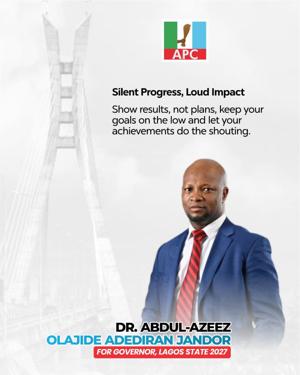 *Silent Progress, Loud Impact* 

Show results, not plans, keep your goals on the low and let your achievements do the shouting. 

#JANDORofLagos
#ResultsOverHype #AchievementUnLocked #LessTalkMoreAction
#Lagos4Lagos#ItIsTime
#LaFunkky