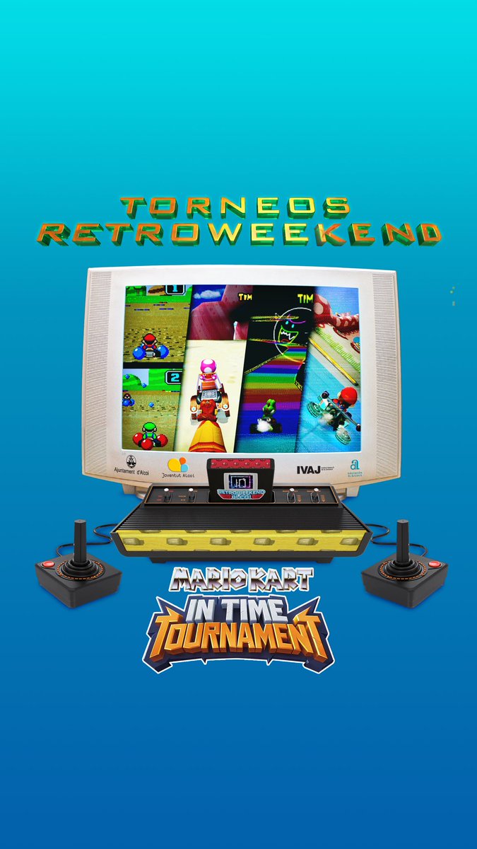 RetroweekendA's tweet photo. ¡Mario Kart in time tournament! El mejor torneo de Mario Kart jamás creado. Un viaje en el tiempo por diferentes versiones: Switch, Game Cube, Nintendo 64 y Supernintendo. Id preparando vuestros bólidos para el domingo 15. Y por solo 10 puntos de donaciones. ¡Arrancamos!
#rwa10 https://t.co/j4ZMdPlTrm