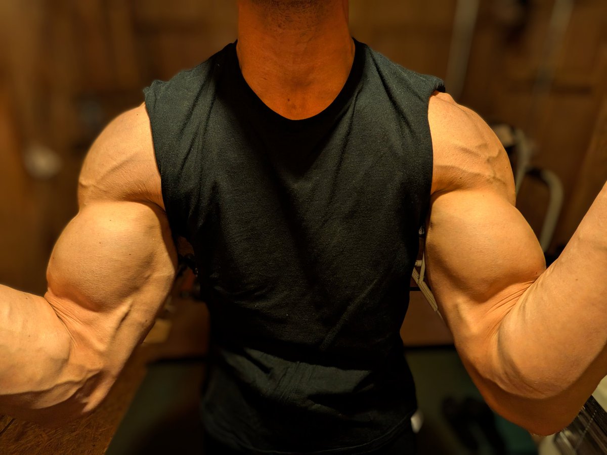y_t_k_2015_04's tweet photo. 45歳素人ホームトレーニーの健康維持、ダンベルのみ二頭筋トレーニング終わり。

今回も対象筋を限界までぶっ潰した良きトレーニングだった。
(いつも通りタバコ吸って一息ついて、風呂入って、プロテイン代わりに酒を飲む。） https://t.co/NlsZe0N46A