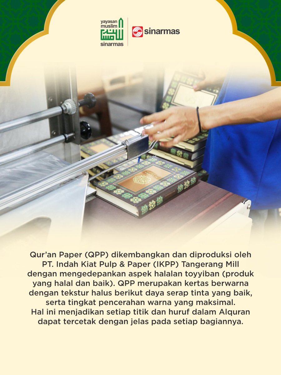 Sinar Mas bersama APP Group terus berbagi kebaikan melalui program Wakaf Alquran untuk membantu memenuhi kebutuhan Alquran bagi umat Islam di berbagai daerah di Indonesia.

#SinarMas
#MelajuBersama
#WakafAlquran