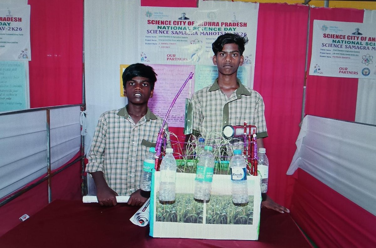 ScienceCityAP's tweet photo. 🔬 Science Samagra Mahotsav – 2K26
Young innovators showcased their creativity and scientific thinking at the Science Samagra Mahotsav – 2K26 organized by the Science City of Andhra Pradesh (SCAP).
#ScienceSamagraMahotsav 2K26 #ScienceCityAP #GovernmentOfAP #STEMEducation https://t.co/NzALQY9QJj
