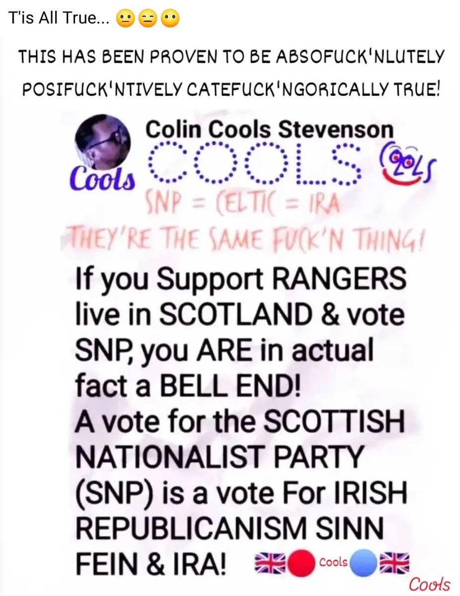 colinstevenson9's tweet photo. #FUCKtheSNP #FuckScottishNationalism #FuckTheScottishMSM #FUCKtheIRA #FuckHamas #FuckPalestine #CelticAreThePaedoClub #MakeCelticHistory #DirtyPaedoBastards https://t.co/mdNv18EoB5