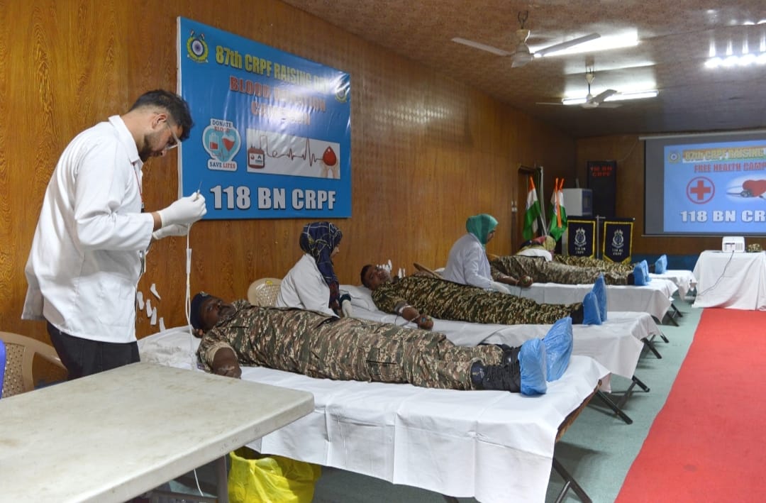 118bncrpf's tweet photo. In a Nobel gesture reflecting the forces commitment to "Service and loyalty" the 118 BN CRPF organised a blood donation camp today at It's HQ Gund event was held to celebrate the 87 th raising day of CRPF,marking nearly nine decades of the forces dedicated service to Nation. https://t.co/JBvhblJFDK