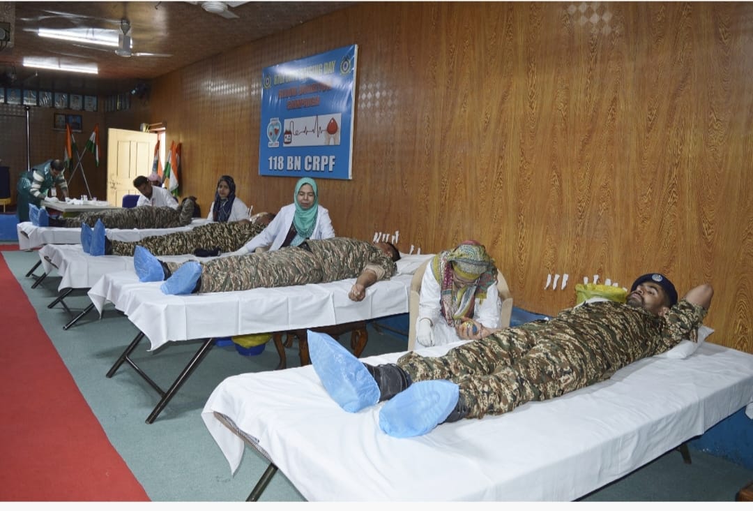 118bncrpf's tweet photo. In a Nobel gesture reflecting the forces commitment to "Service and loyalty" the 118 BN CRPF organised a blood donation camp today at It's HQ Gund event was held to celebrate the 87 th raising day of CRPF,marking nearly nine decades of the forces dedicated service to Nation. https://t.co/JBvhblJFDK