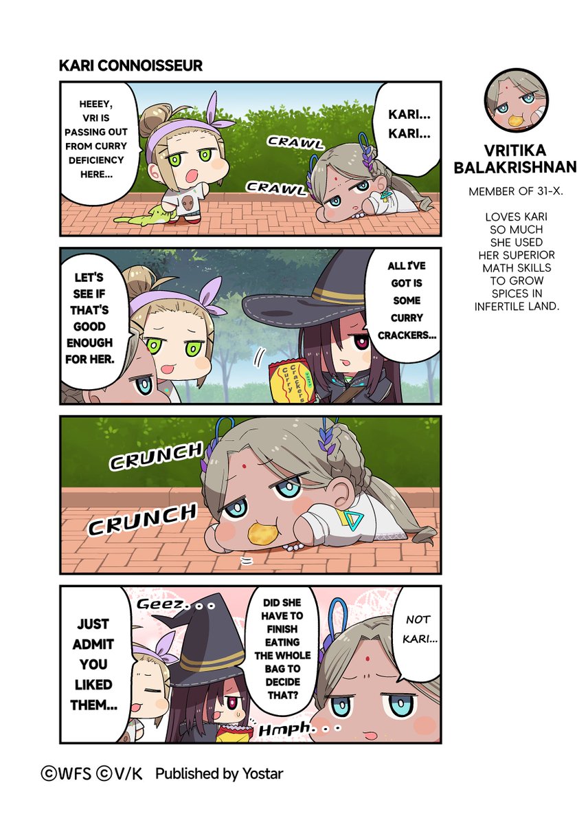 Official Four-Panel Comic - HBR Theater
KARI CONNOISSEUR

Art by: Yu Tsuruzaki <a href="/hatori_niwatori/">津留崎 優🌸</a>
#HeavenBurnsRed #Yostar #HBRTheater