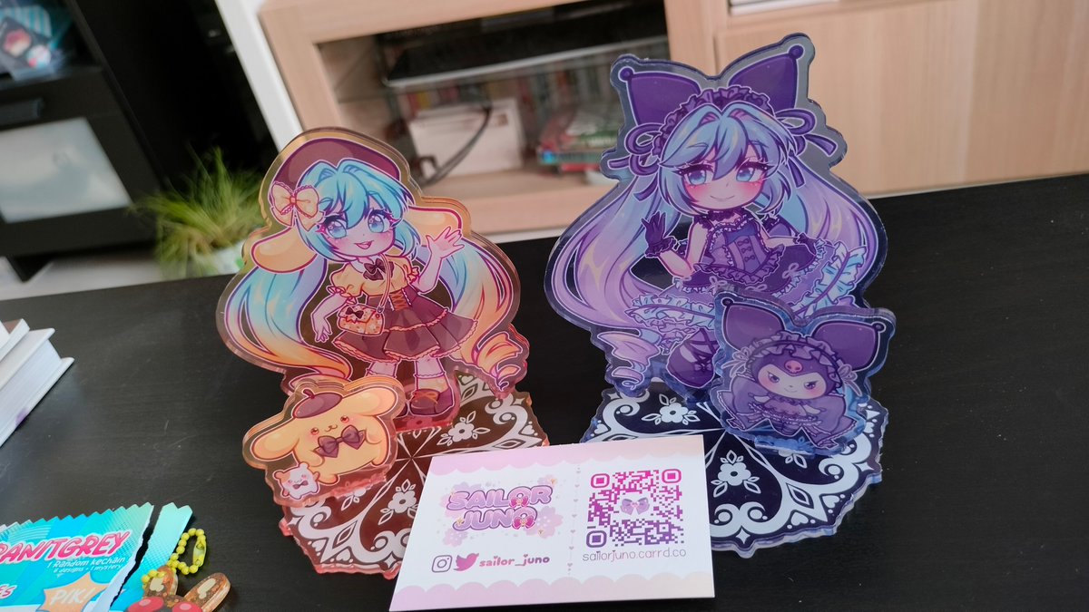 Happy Miku day 🥳
Using the occasion to highlight these beautiful Miku x Sanrio standees I got from <a href="/sailor_juno/">Sailor Juno</a> at Made in Asia Brussels a week ago 🥹