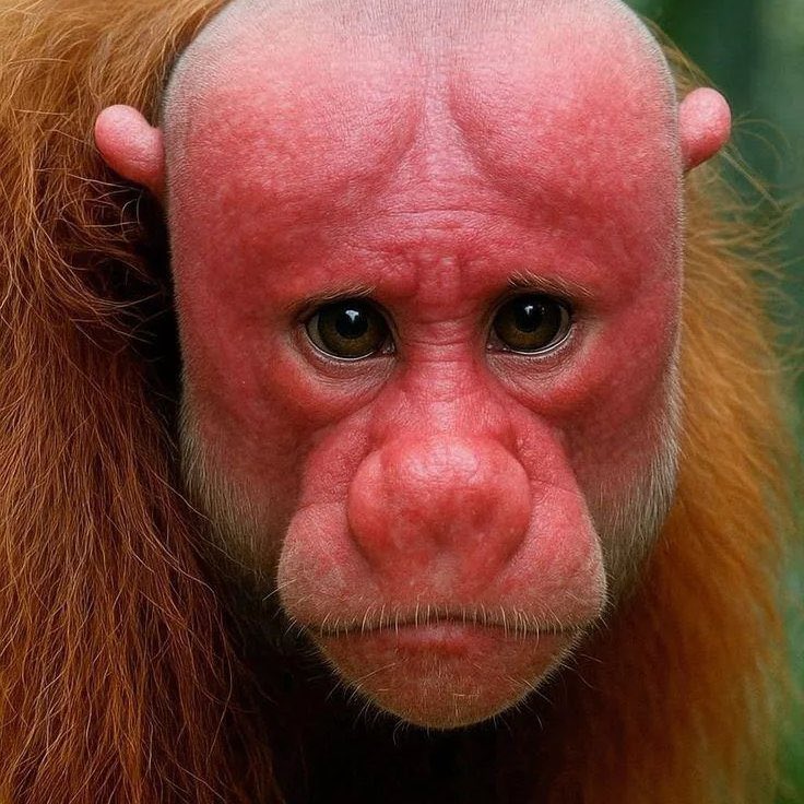 earthcurated's tweet photo. In Brazil, the bald uakari is known as o macaco inglês. It means the English monkey. https://t.co/hvuDx9qpBM