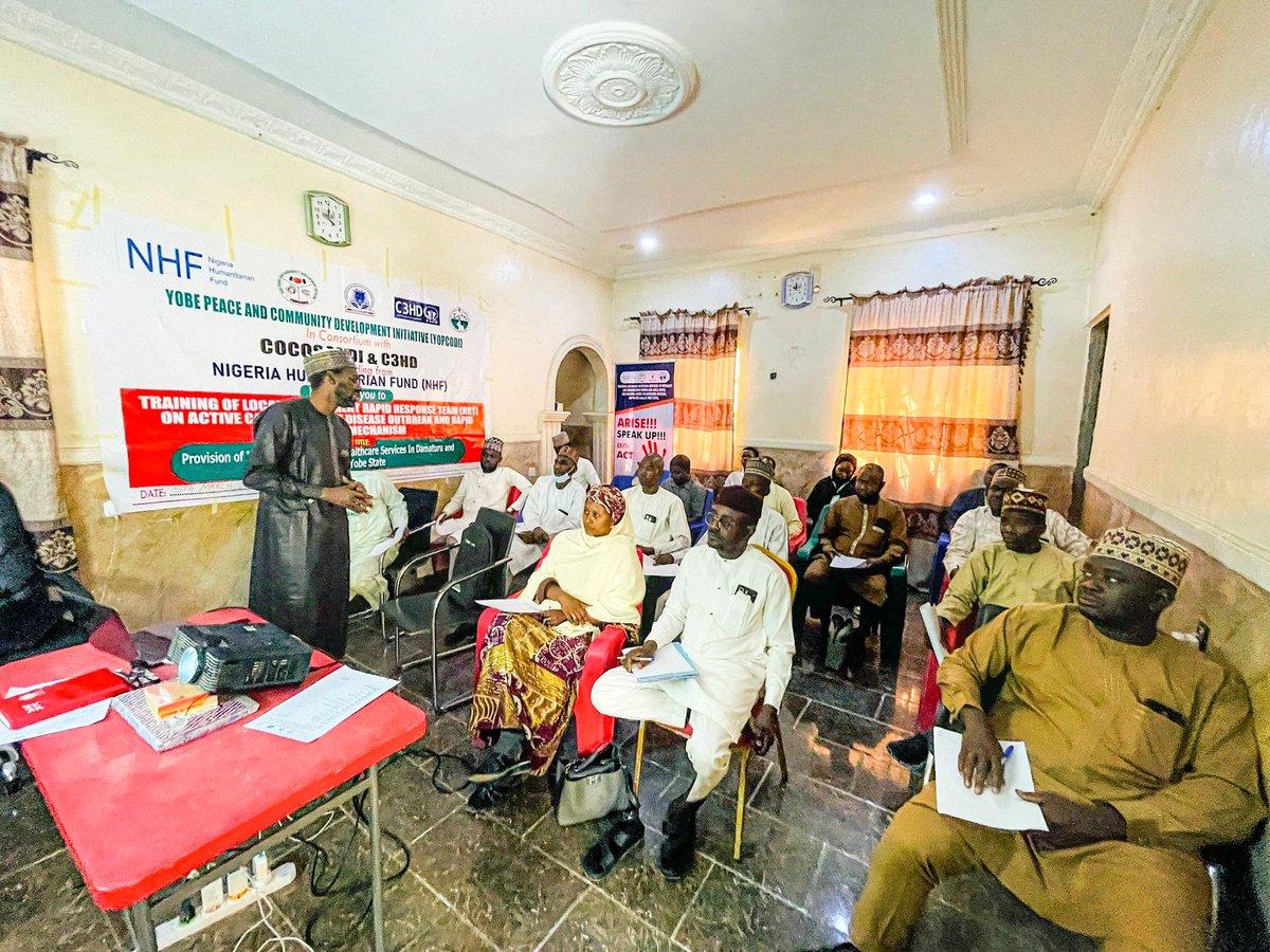 LCPD_NGO's tweet photo. The Yobe Peace & Community Development Initiative (YOPCODI) with funding from @OCHANigeria @CBPFs conducted a training for the Nguru Local Government Rapid Response Team (RRT) on active case search for disease outbreaks and rapid response mechanisms.

The training strengthened participants’ capacity to detect early signs of disease outbreaks, conduct active surveillance, and coordinate timely response actions to protect communities.

Strengthening local response systems remains critical for early detection, effective reporting, and rapid containment of public health threats.

#YOPCODI #DiseaseSurveillance #RapidResponse #PublicHealth #CommunityHealth