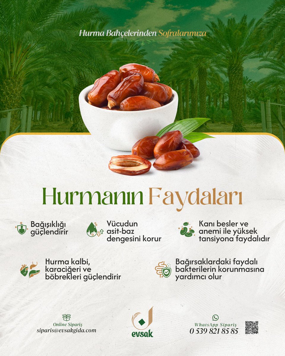 evsakgida's tweet photo. 🌴 Hurmanın Faydaları

📧 Online Sipariş: siparis@evsakgida.com

📞 WhatsApp Sipariş: 0539 821 85 85

#EvsakGıda #Hurma https://t.co/3P5XUr4X7k