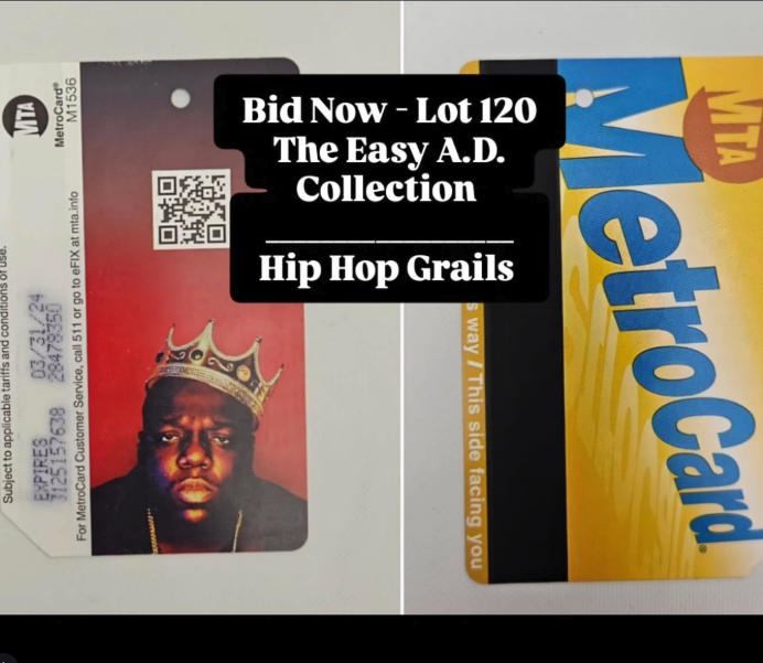 HipHopGrails's tweet photo. Limited Edition Notorious B.I.G. tribute Metro Card issued by The MTA feat. Baron Claiborne's "King of New York" photograph.

From the personal Collection of Easy A.D. of the Cold Crush Brothers.

U can register 2 bid on (LOT 120) @ https://t.co/8ackD00Nl2

#HipHop #HipHopHistory https://t.co/2wtxfZogKQ