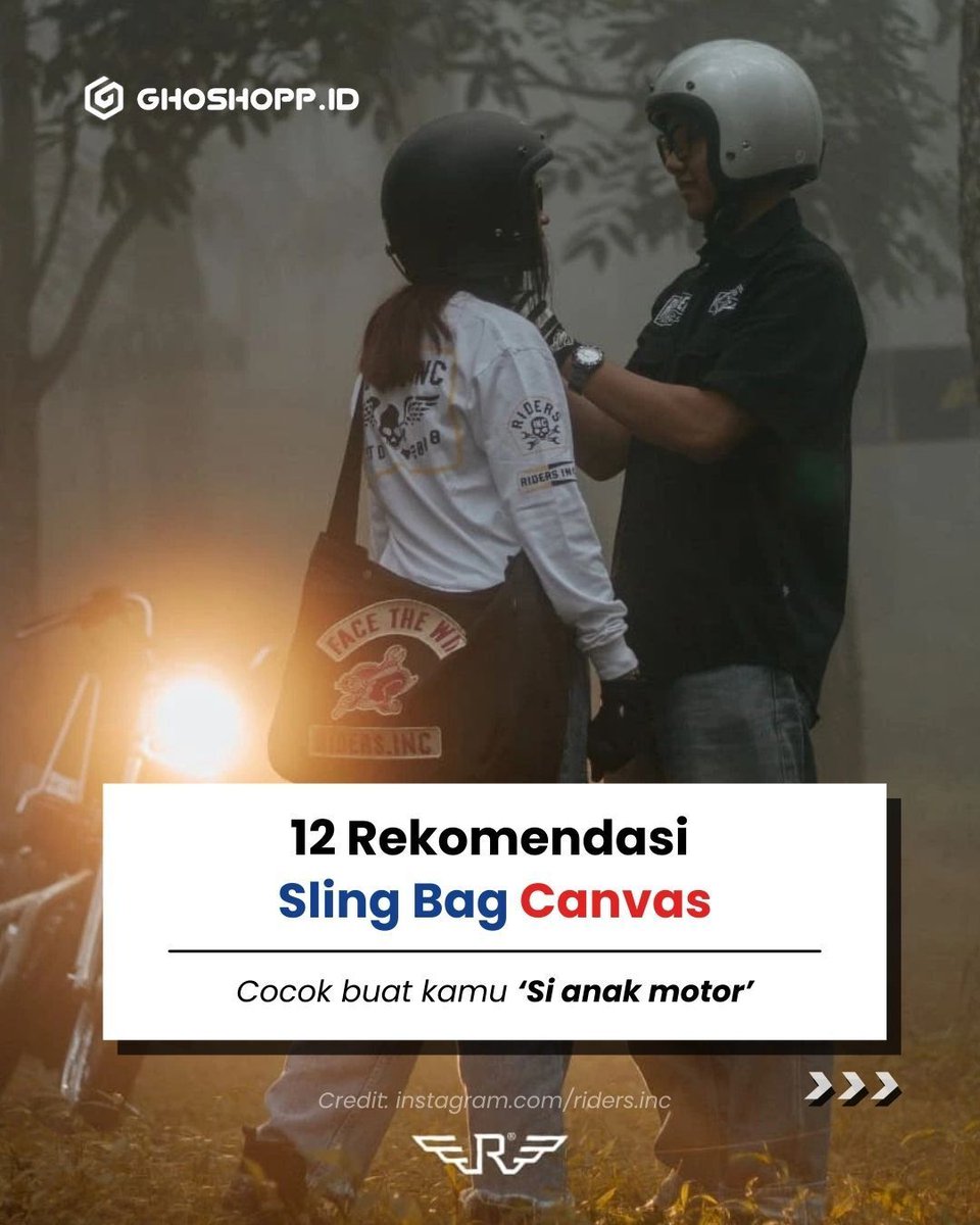 Ghoshopp_id's tweet photo. 12 rekomendasi sling bag canvas, cocok buat kamu 'Si anak motor' 🏍️ 

📌 Simpan postingan ini buat jadi referensi outfit kamu! https://t.co/yvGJF1jpQh