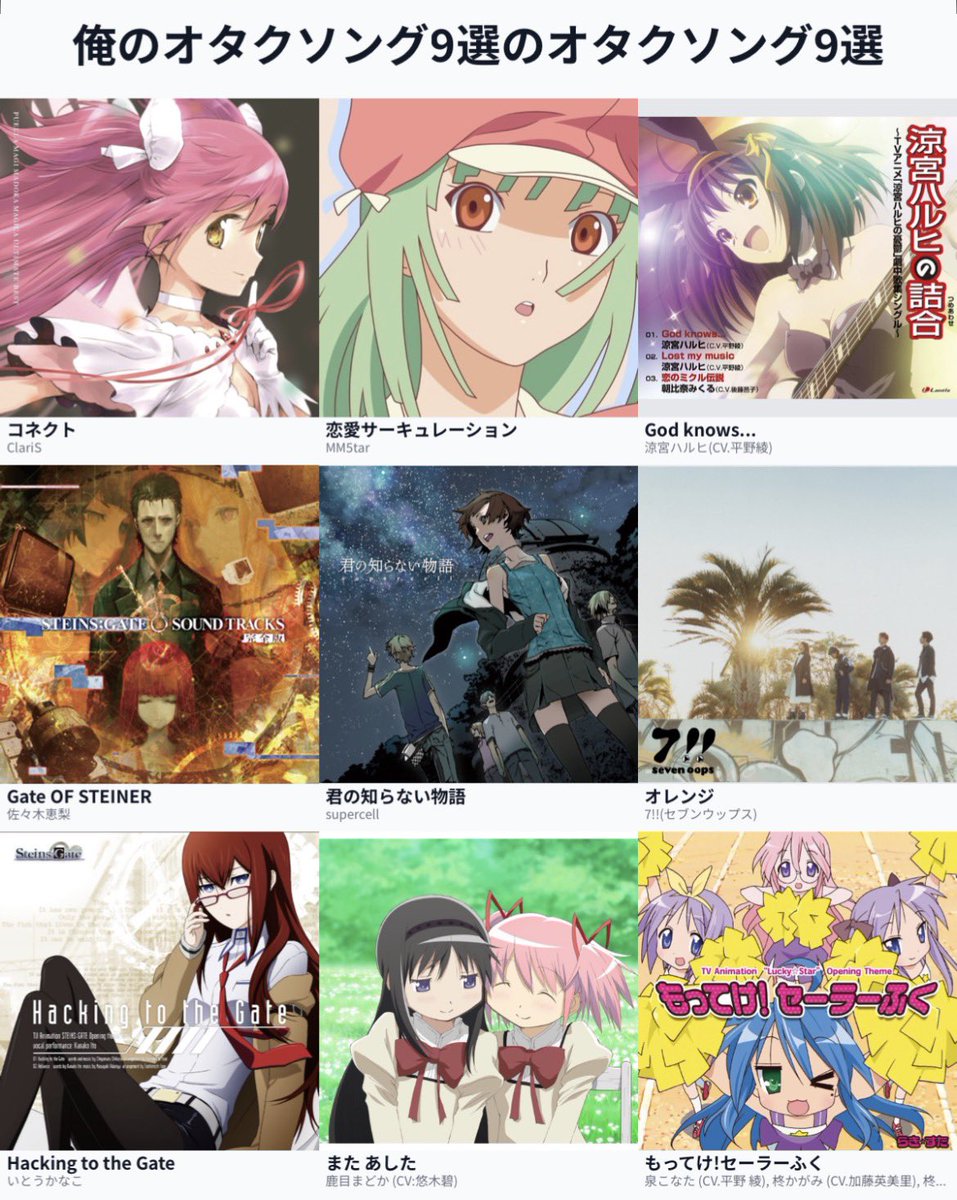 madomagikami's tweet photo. 俺のオタクソング9選
毎日これしか再生してない笑
#俺のオタクソング9選
https://t.co/rLHmtUO6R2 https://t.co/0VyftdmttP