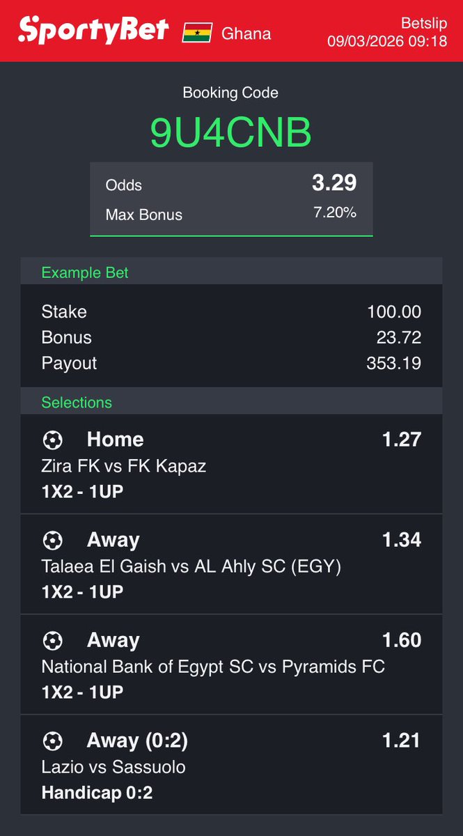 KojoEriccc's tweet photo. ODDS FOR THE DAY. 🤝🏾

3 odds 👉🏾 9U4CNB

5 odds 👉🏾 80Y04E

20 odds 👉🏾 91RHBJ

Join telegram here: https://t.co/9ayYPhWwLG https://t.co/rho2K0MfPO