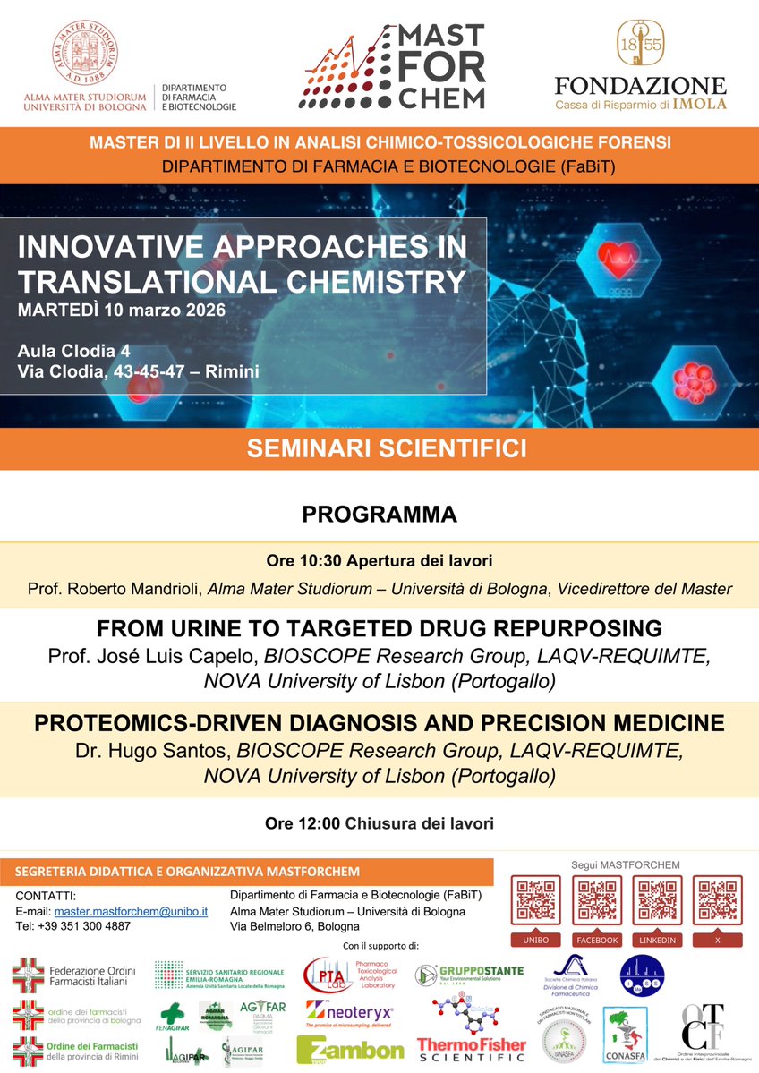Master in Analisi Chimico-Tossicologiche Forensi tweet media